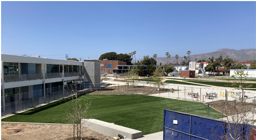 Installation of synthetic turf at MS courtyard has been complete